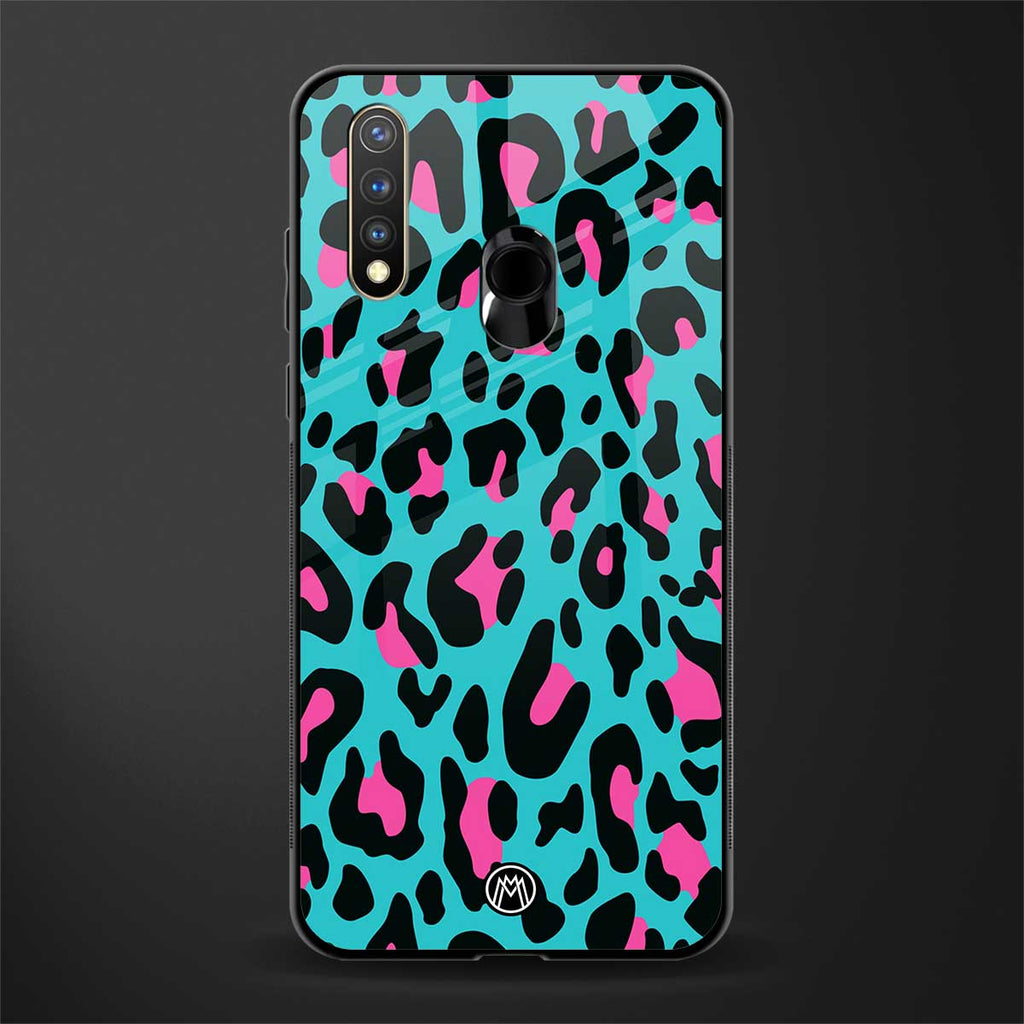 blue leopard fur glass case for vivo u20 image