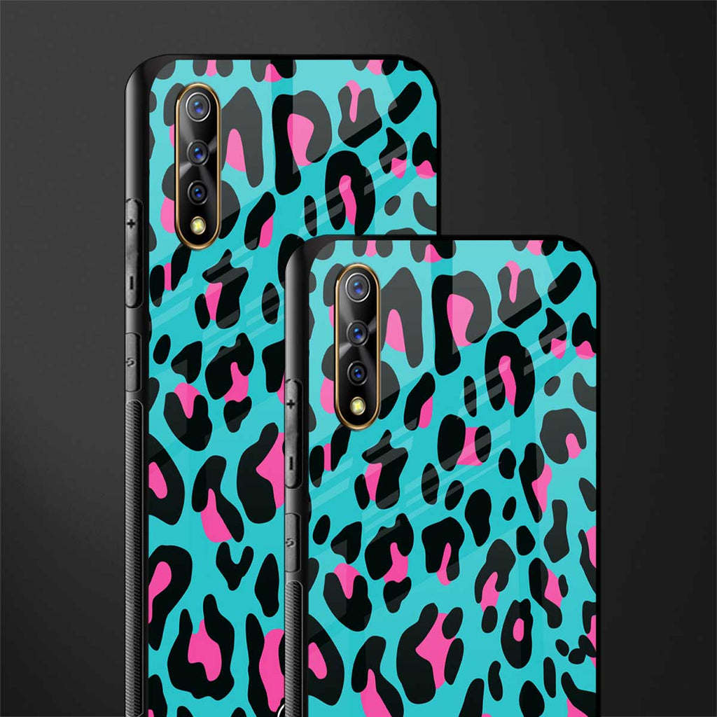 blue leopard fur glass case for vivo s1 image-2