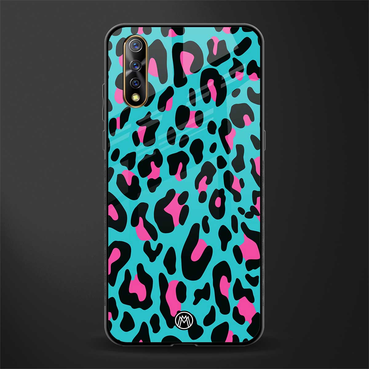 blue leopard fur glass case for vivo s1 image