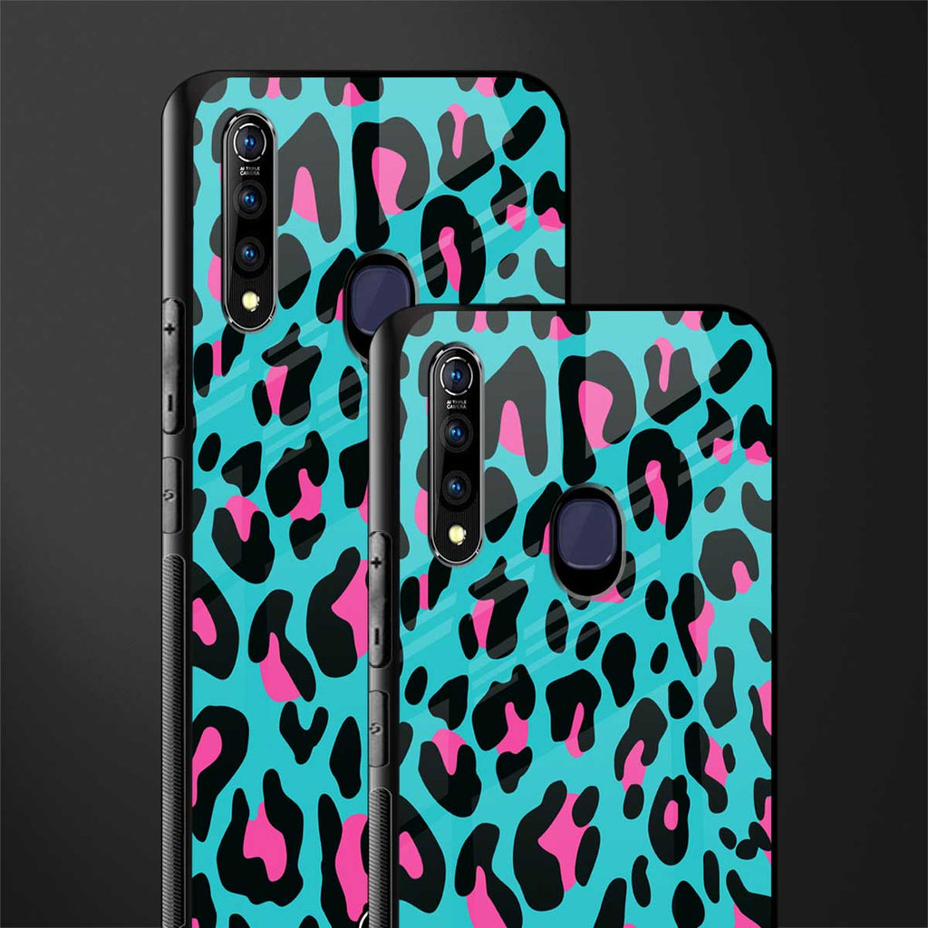 blue leopard fur glass case for vivo z1 pro image-2