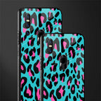 blue leopard fur glass case for vivo v15 image-2