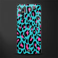 blue leopard fur glass case for vivo v15 pro image