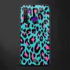 blue leopard fur glass case for realme 5 pro image