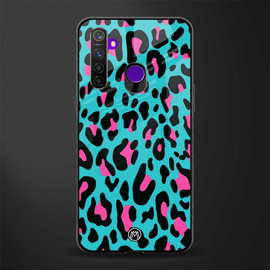 blue leopard fur glass case for realme narzo 10 image