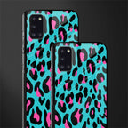 blue leopard fur glass case for samsung galaxy a31 image-2