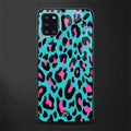 blue leopard fur glass case for samsung galaxy a31 image