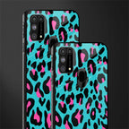 blue leopard fur glass case for samsung galaxy f41 image-2