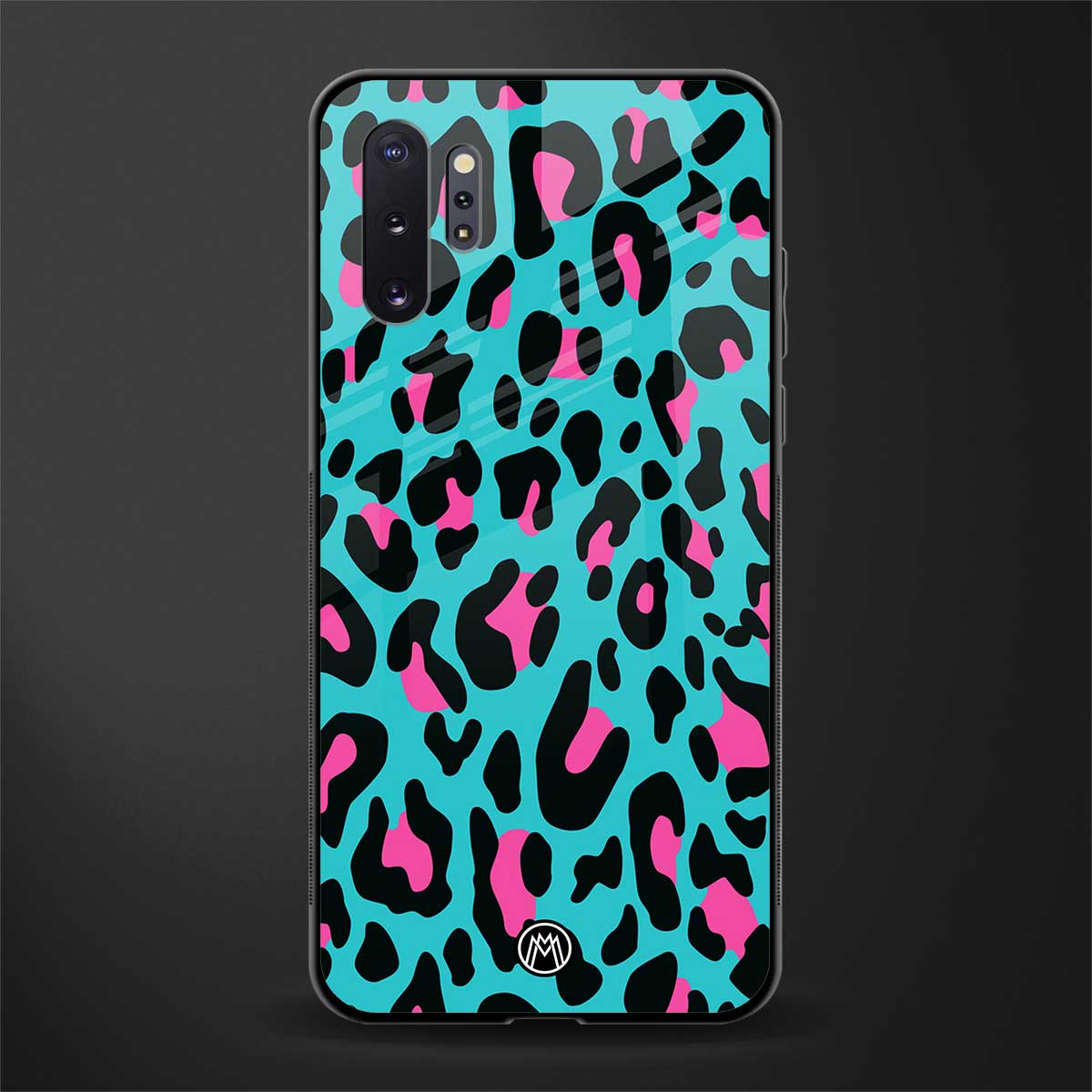 blue leopard fur glass case for samsung galaxy note 10 plus image