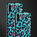 blue leopard fur glass case for samsung galaxy a70s image-2