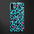 blue leopard fur glass case for samsung galaxy a70s image