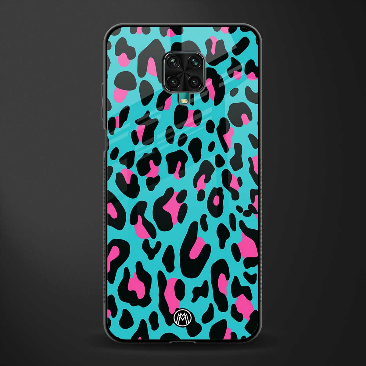 blue leopard fur glass case for redmi note 9 pro image