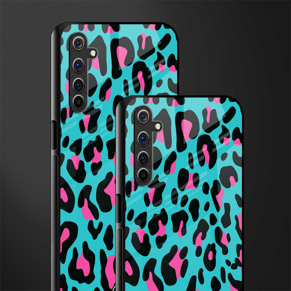 blue leopard fur glass case for realme 6i image-2