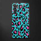 blue leopard fur glass case for realme 6 pro image