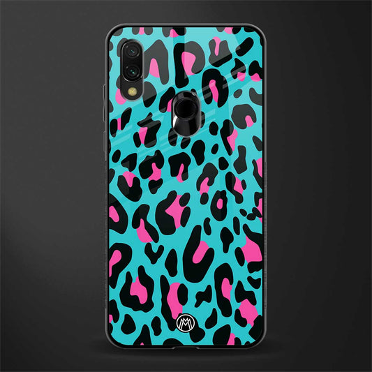 blue leopard fur glass case for redmi y3 image