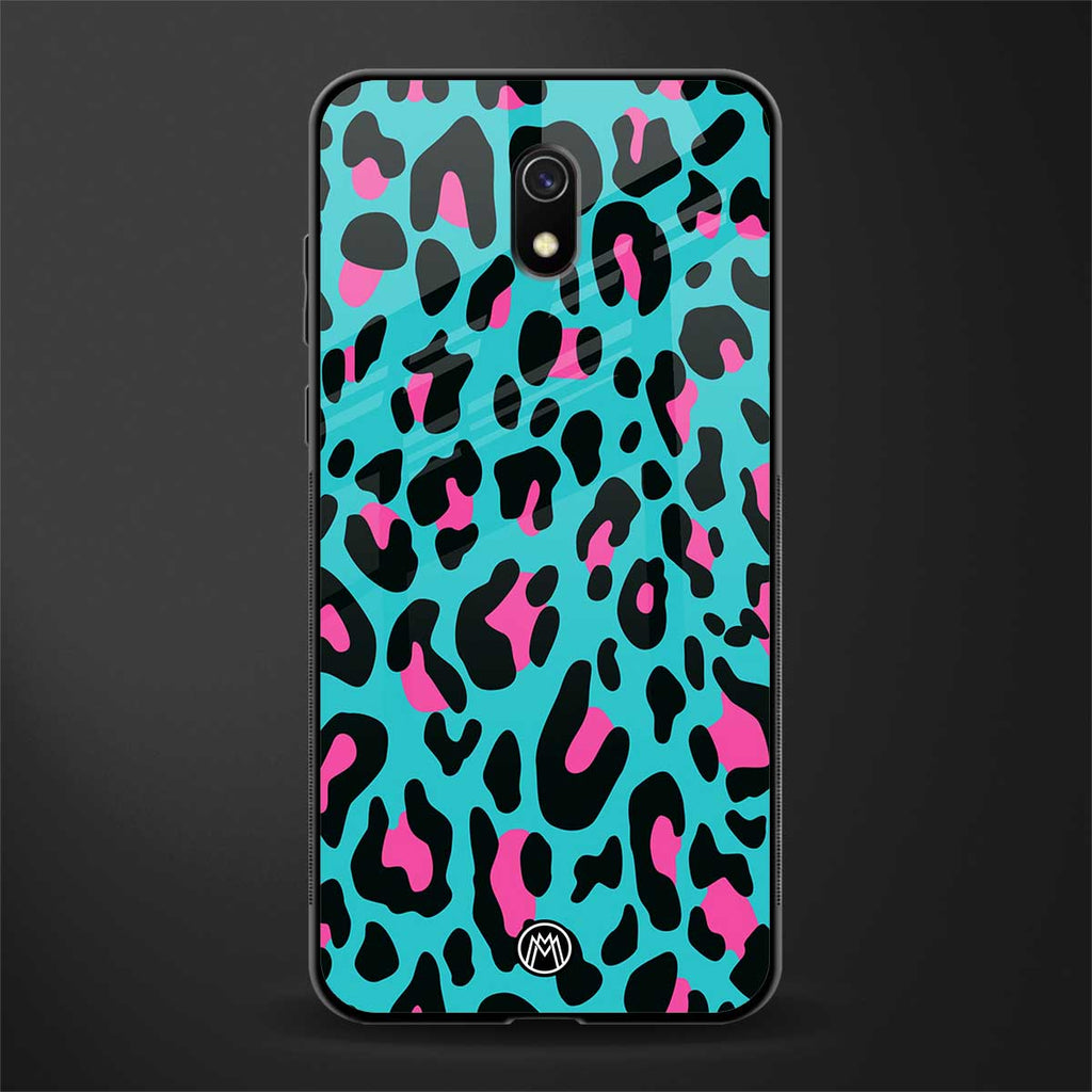 blue leopard fur glass case for redmi 8a image
