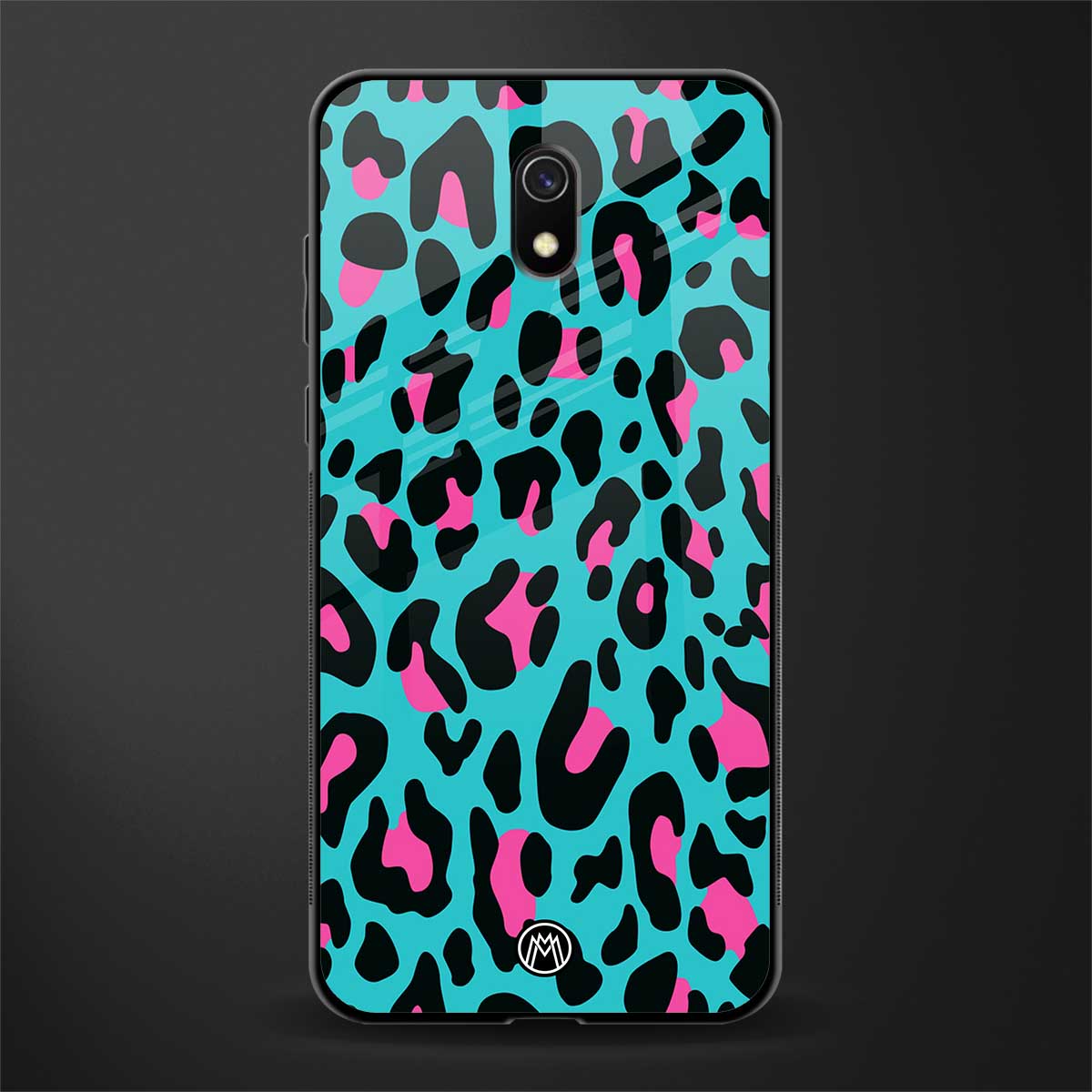 blue leopard fur glass case for redmi 8a image
