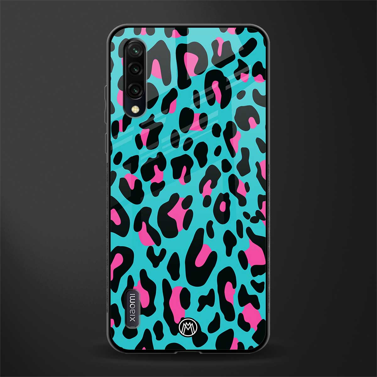blue leopard fur glass case for mi a3 redmi a3 image