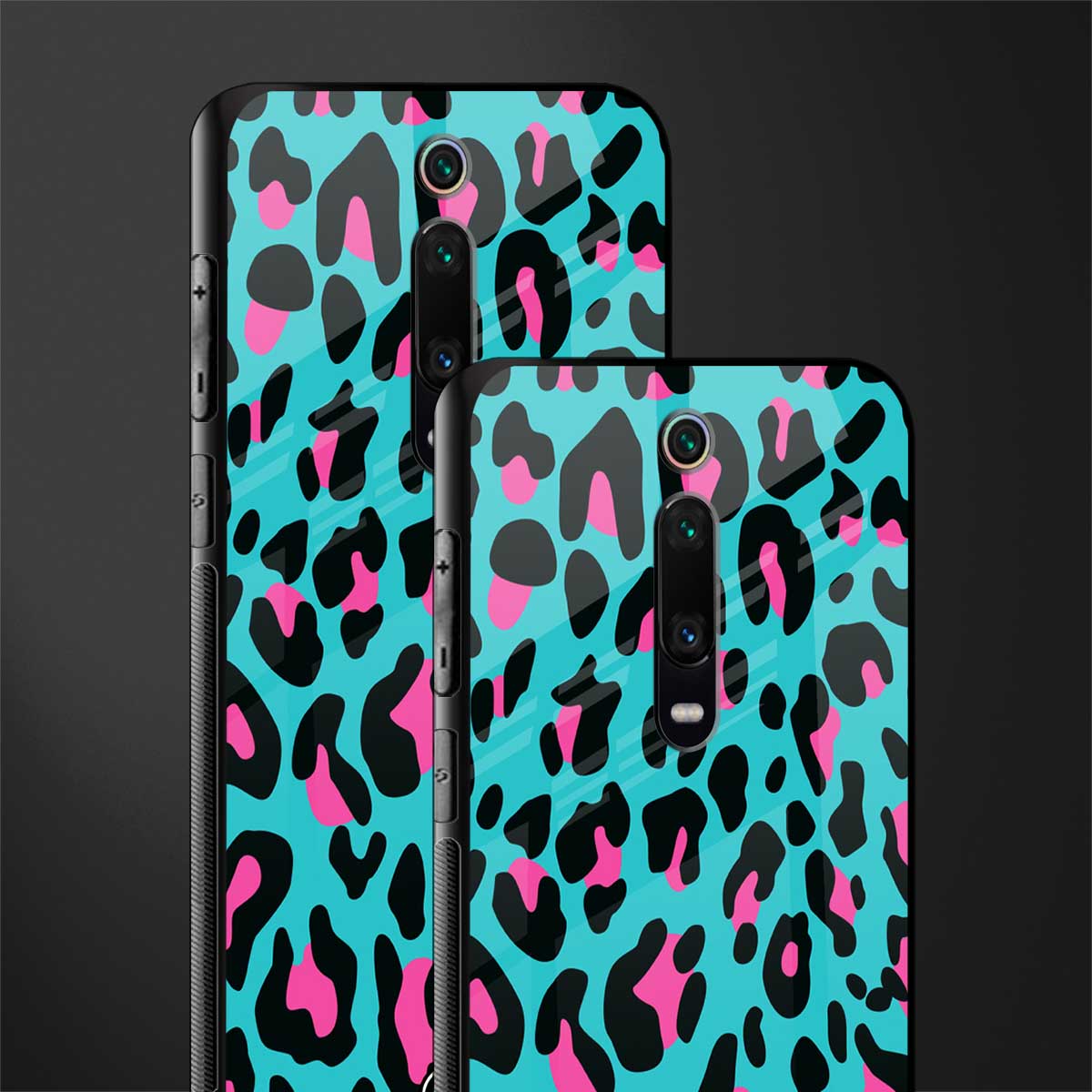 blue leopard fur glass case for redmi k20 pro image-2