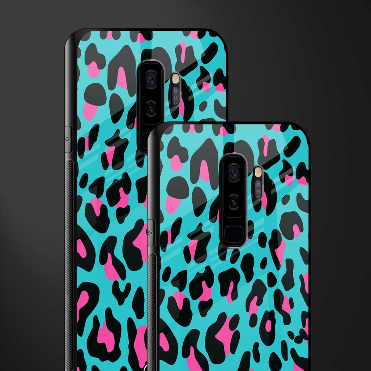 blue leopard fur glass case for samsung galaxy s9 plus image-2