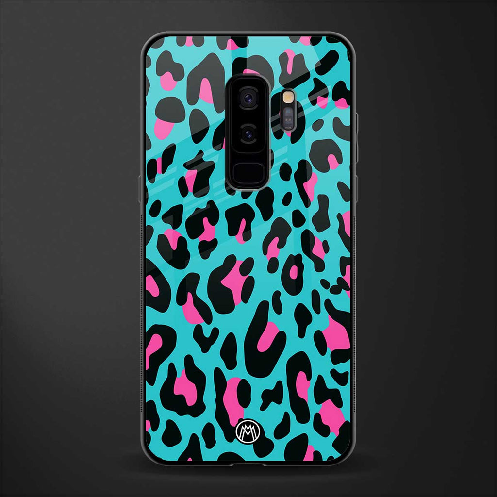 blue leopard fur glass case for samsung galaxy s9 plus image