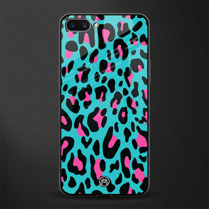 blue leopard fur glass case for oppo a3s image