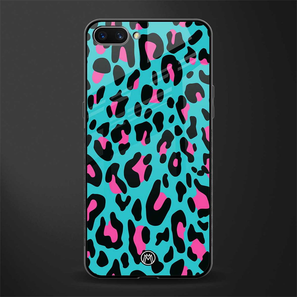 blue leopard fur glass case for realme c1 image