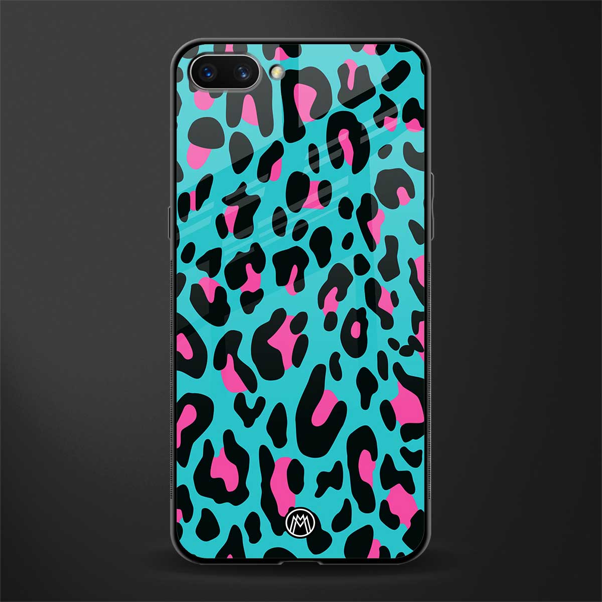 blue leopard fur glass case for realme c1 image
