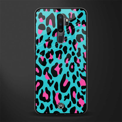 blue leopard fur glass case for oppo a5 2020 image