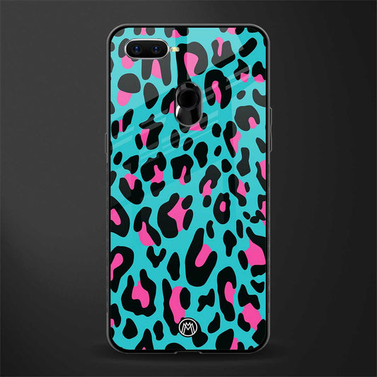 blue leopard fur glass case for oppo a5s image