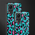 blue leopard fur glass case for vivo x60 pro image-2