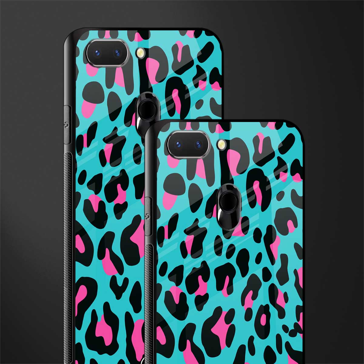 blue leopard fur glass case for oppo a5 image-2