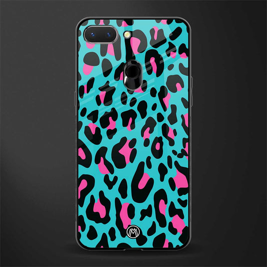blue leopard fur glass case for oppo a5 image