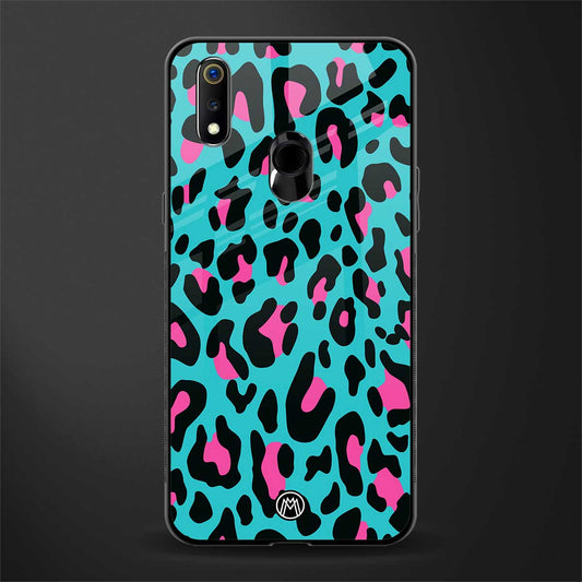 blue leopard fur glass case for realme 3i image