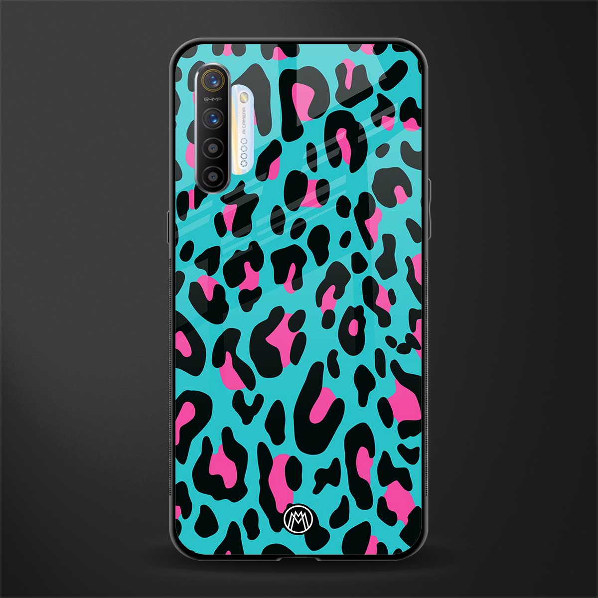 blue leopard fur glass case for realme xt image