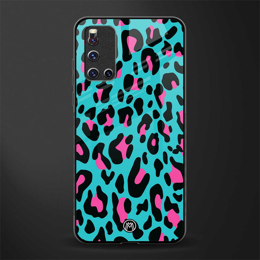 blue leopard fur glass case for vivo v19 image