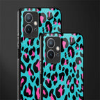 blue leopard fur glass case for vivo t1 5g image-2