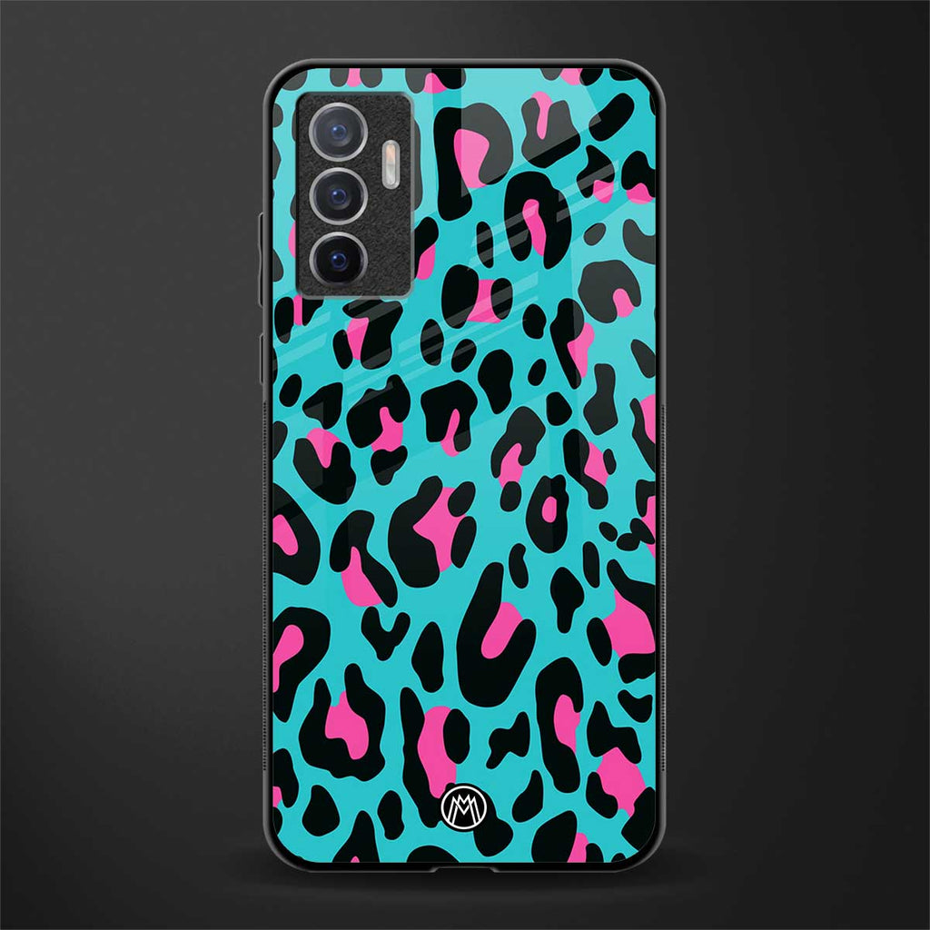 blue leopard fur glass case for vivo v23e image