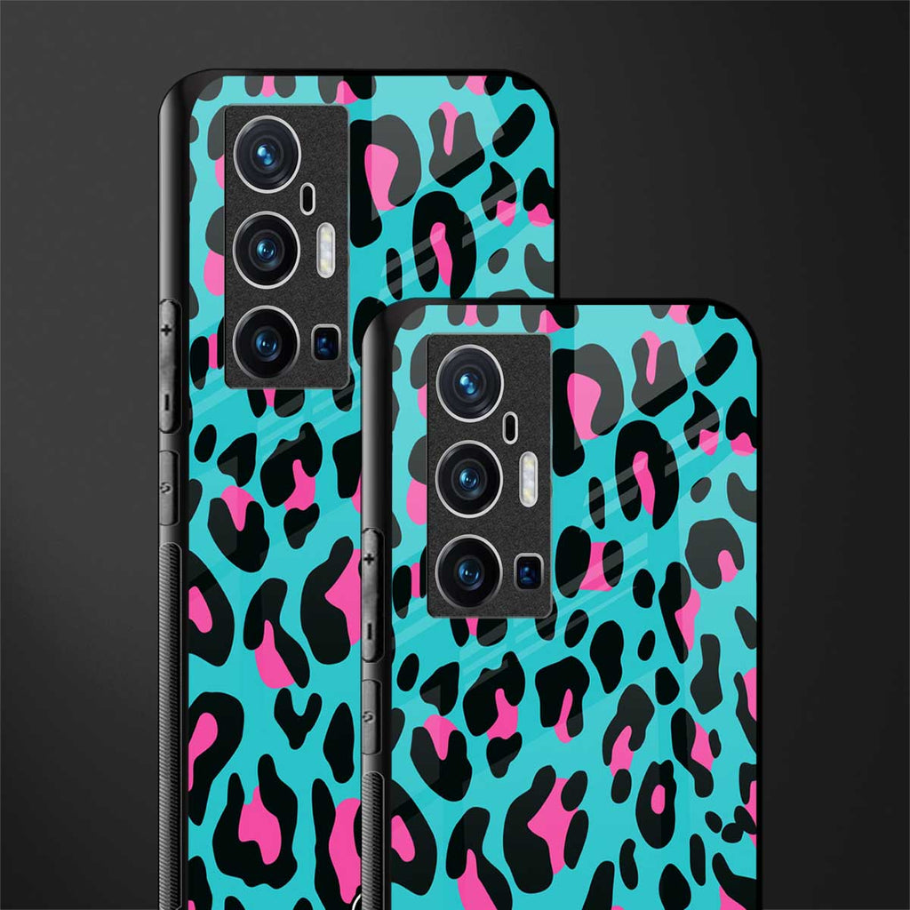 blue leopard fur glass case for vivo x70 pro plus image-2