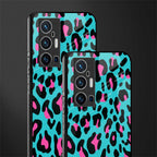blue leopard fur glass case for vivo x70 pro plus image-2