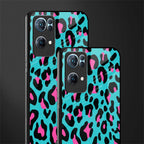 blue leopard fur glass case for oppo reno7 pro 5g image-2