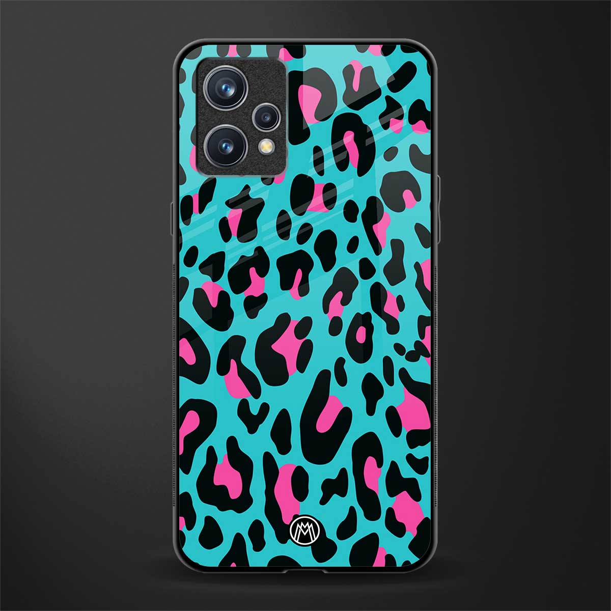 blue leopard fur glass case for realme 9 pro plus 5g image