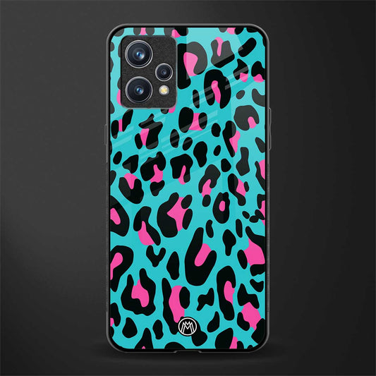 blue leopard fur glass case for realme 9 pro plus 5g image