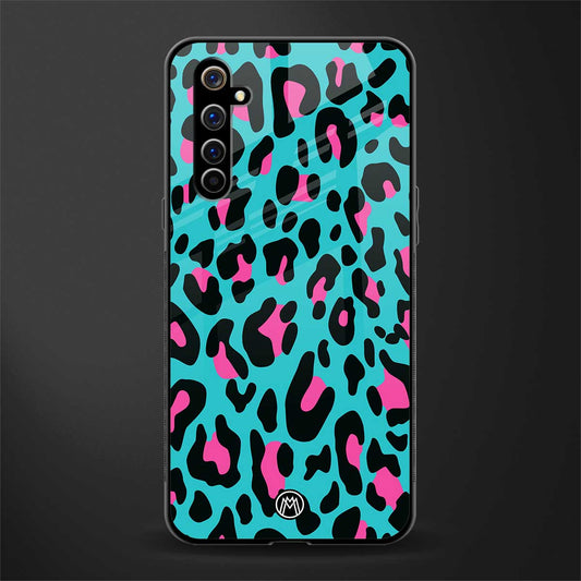 blue leopard fur glass case for realme x50 pro image