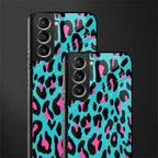 blue leopard fur glass case for samsung galaxy s22 plus 5g image-2