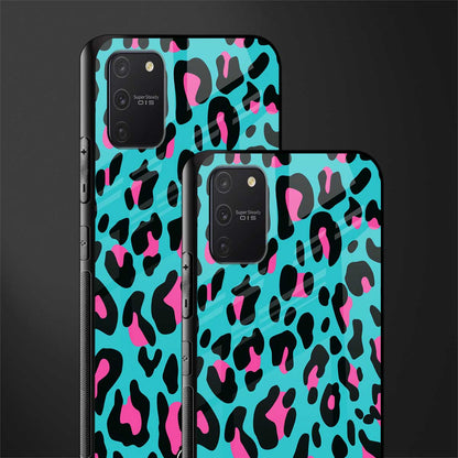 blue leopard fur glass case for samsung galaxy a91 image-2