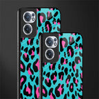 blue leopard fur glass case for oneplus nord ce 2 5g image-2
