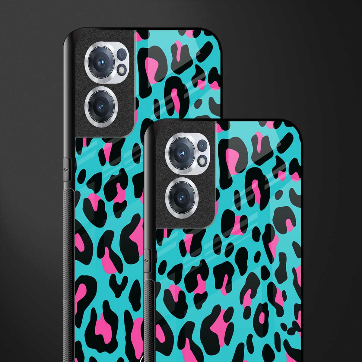 blue leopard fur glass case for oneplus nord ce 2 5g image-2
