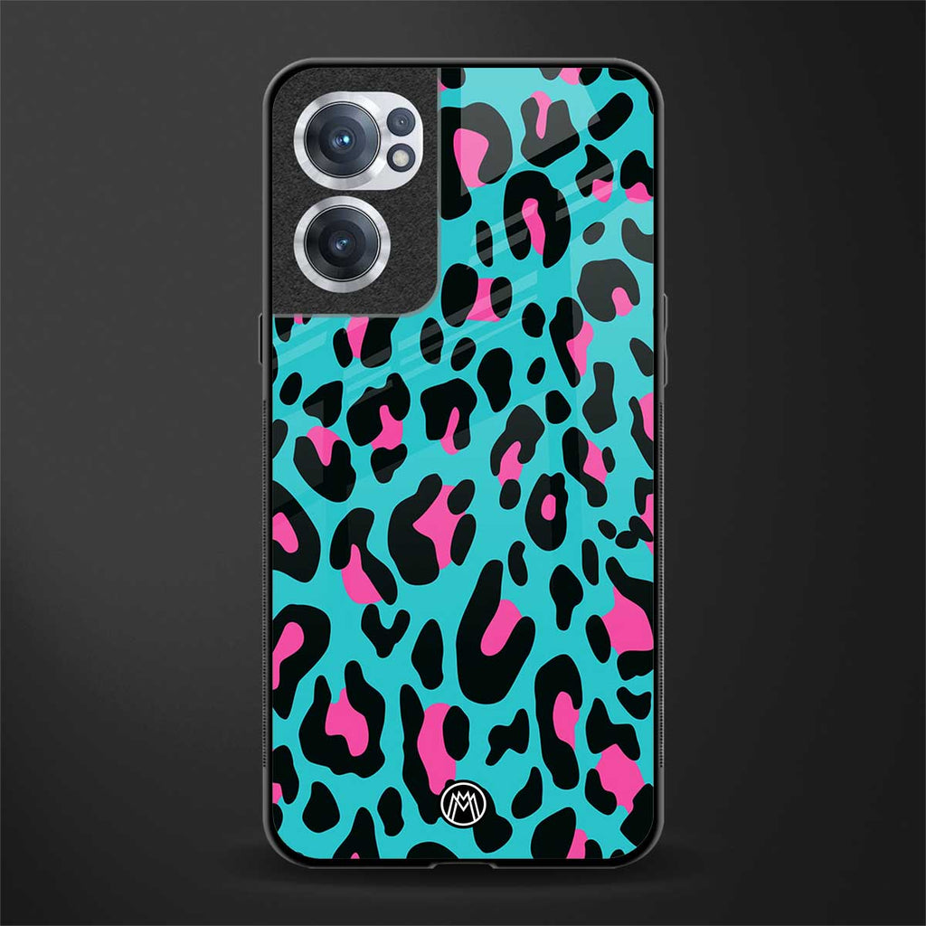 blue leopard fur glass case for oneplus nord ce 2 5g image