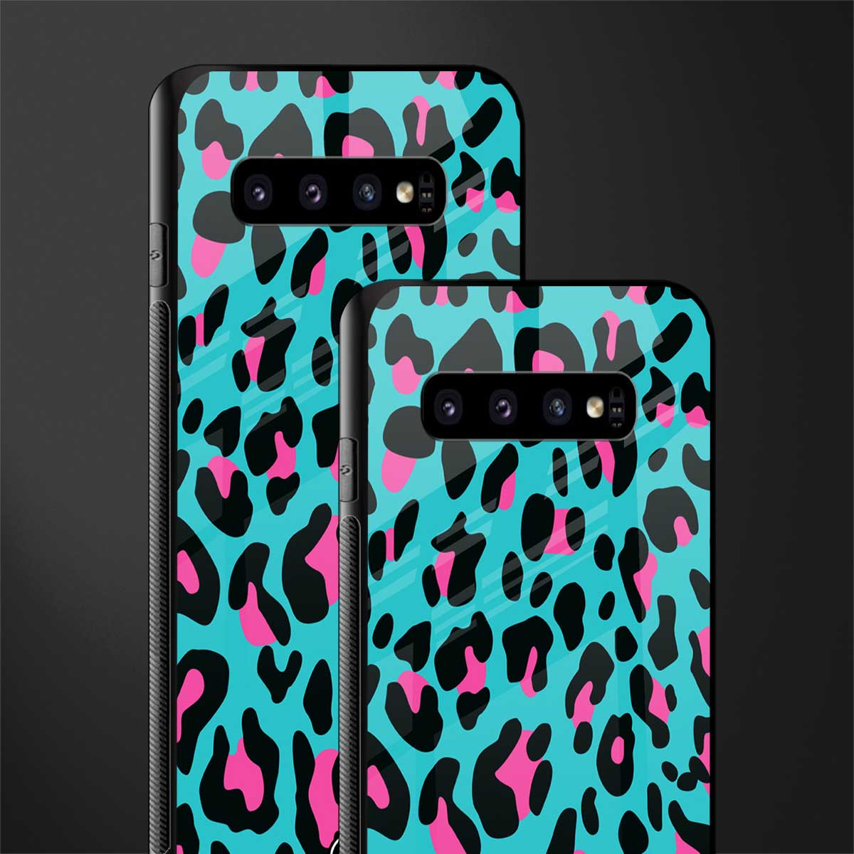 blue leopard fur glass case for samsung galaxy s10 image-2