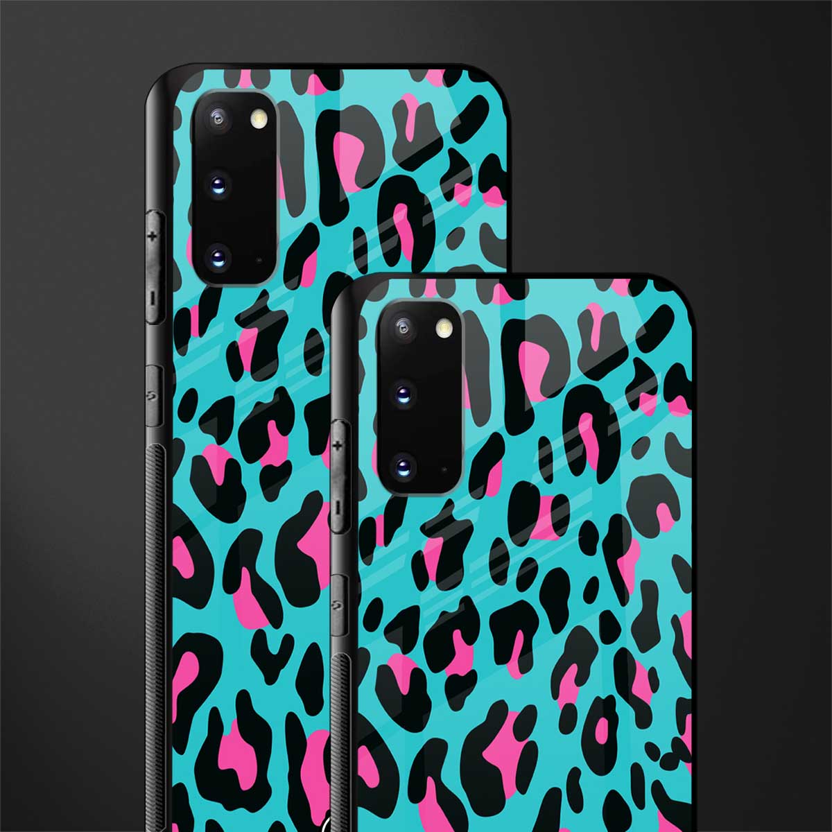 blue leopard fur glass case for samsung galaxy s20 image-2